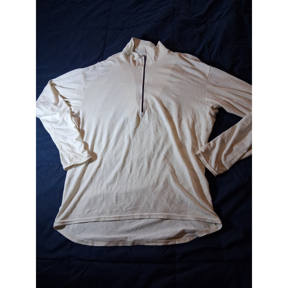 Men's Vintage 90's Patagonia USA Stretch Capilene White 1/4 Zip Base Layer Sz M